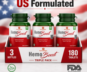 HemoBoost Triple Pack US-formulated iron supplement Pakistan - 3 bottles 180 tablets